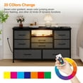 thumbnail image 3 of ChaoLink 8 Dresser TV Stand with Power Outlet & LED for 55'' TV, Long Dresser for Bedroom with 8 Deep Drawers, Wide Console TableDark Gray, 3 of 8