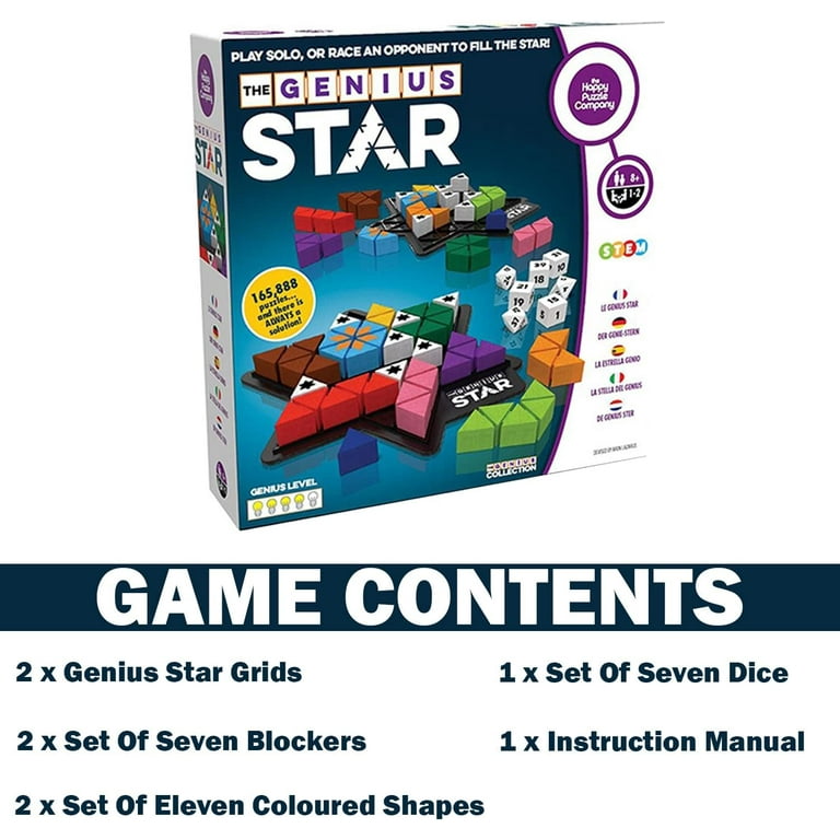 The Genius Square Puzzle Game - Strategy Brain Game For 1 Or 2 Players, Ages 6+