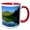 Red/White, variant on 3drose, Pemetic Mountain, Bubble Pond, Acadia Np, Maine - Us20 Cha0001 - Chuck Haney, 11oz Two-tone Red Mug