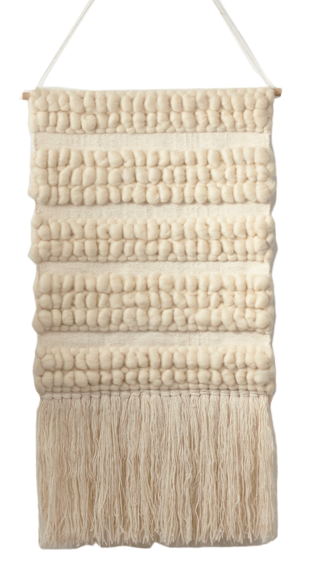 Curated visual reference: Gallery Detail: Luxe Handmade Textured Woven Wall Hanging Wool Blend Tassels Wall