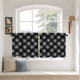 thumbnail image 3 of Black White Dandelion Tier Curtains, Farmhouse Botanical Blossom Light Filtering Kitchen Curtains, 2Pcs Rod Pocket Half Window Treatments Panels for Sink Cafe Cabinet Camper 27.5x36 Inches, 3 of 9