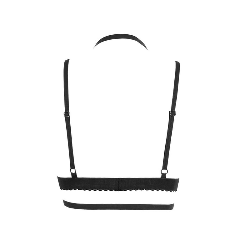 6 Pieces Women Harness Bra Elastic Cupless Cage Bra Strappy Hollow Out  Lingerie (Black) : : Clothing, Shoes & Accessories