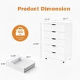 thumbnail image 5 of CQSXDA Modern 5-Drawer Dresser with Wheels - Versatile Storage Cabinet for Bedroom or Living Room, White, 5 of 11