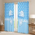 thumbnail image 2 of Manfei Light Blue Bow Black Out Curtains for Boys Girls, Princess Polka Dot Curtains Pack of 2 (42x63 Each), 2 of 6