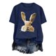 thumbnail image 4 of Tops de Cuello Alto para las Mujeres Amante Impreso Camiseta Cuello Redondo Manga Corta, Poliéster Spandex, 4 of 7