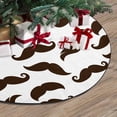 thumbnail image 3 of FMSHPON Mustaches on White Xmas Christmas Tree Skirt Stand Mat for Holiday Party Decoration Indoor Outdoor 48 inches, 3 of 3