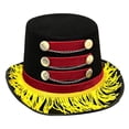 thumbnail image 2 of Rongfmy Adult Costume Accessory Ringmaster Hat Metallic Buttons for Masquerade Balls, 2 of 9