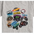 thumbnail image 3 of Hot Wheels - Monster Truck Stickers - Kids Toddler And Youth Short Sleeve Tee, 3 of 5