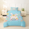 thumbnail image 2 of Erosebridal Kids Easter Rabbit Eggs Twin Bedding,Boys Girls Spring Cartoon Flowers Duvet Cover Set,2pcs,No Comforter,Pink Reversible, 2 of 6