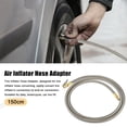 thumbnail image 2 of Unique Bargains Stainless Steel 10cm Air Chuck Inflator Compressor Pump Extension Hose for Car Motorbike Quick Connect, 2 of 7