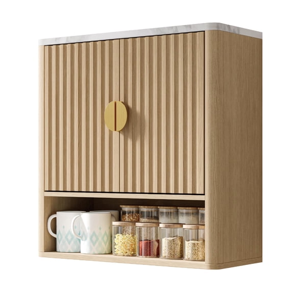 Bathroom Wall Storage Cabinet, Above The Toilet Cabinet with Adjustable Shelf, Wooden Medicine Cabinet, Floating Storage Cabinet for Laundry Room, Kitchen