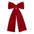 thumbnail image 2 of 3Pcs Velvet Ribbon Bows Christmas Tree Decorations,4in x 10in Vintage Xmas Ornaments for Tree Home Party Front Door Wreath Garland Holiday Decor, 2 of 7