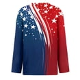 thumbnail image 6 of KDDYLITQ Womens 250 Anniversary Usa Shirts Summer National Flag Print Long Sleeve Tees Liberty Red White and Blue American Birthday Blouses American Flag Fashion Crew Neck Tops Blue XL, 6 of 6