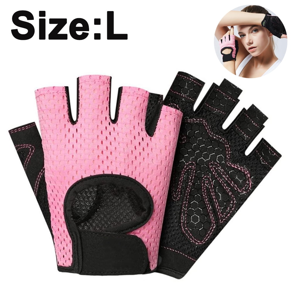 Unisex Leather Fitness Gloves Weight Lifting Fingerless Gloves New