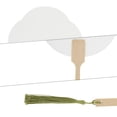 thumbnail image 3 of Unique Bargains Folding Fan 1 Pc White Long Handle Round Four-Petal, 3 of 5