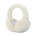 thumbnail image 2 of Eosunjian Winter Imitation Rabbit Fur Earmuffs Girls Cute Solid Color Warm Earmuffs Outdoor Ear Warmer Foldable Soft Furry Ear Covers White, 2 of 13