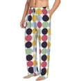 thumbnail image 2 of Uemuo Polka Dot Pattern Men's Wide Leg Palazzo Lounge Pants with Pockets Light Weight Loose Comfy Casual Pajama Pants-Large, 2 of 9
