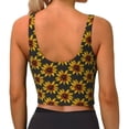 thumbnail image 4 of Picia Beautiful Sunflower Sports Bra for Women,Padded Strappy Sports Bras Medium Support Yoga Bra with Removable Cups,Running Yoga Bra-XX-Large, 4 of 9