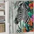 thumbnail image 6 of Orinice Fabric Waterproof Shower Curtains Colorful Banana Exotic Flowers Watercolor Jungle Animals Wildlife Nature Beautiful Bird Paradise Shower Curtain for Bathroom with Hooks  60x72, 6 of 7