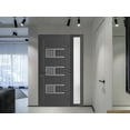thumbnail image 4 of Front Exterior Prehung Metal-Plastic Door Frosted Glass | Manux 8933 Antracite Grey | Side Sidelite Transom | Office Commercial and Residential Doors Patio Garage 46x80 (W32+14x80) Left-hand, 4 of 6