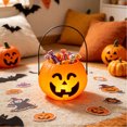 thumbnail image 3 of Light Up Pumpkin Candy Pail LED Trick Or Treat Bucket Portable Halloween Candy Holder For Halloween Party Front Door Decor, 3 of 4