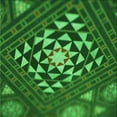 thumbnail image 1 of Ahgly Tapis d'Intérieur Lavable en Machine Carré Vert Émeraude Profond, 6 Pieds Carré, 1 of 7