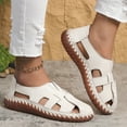 thumbnail image 5 of KIJBLAE Men's Summer Leather Shoes Breathable Beach Sandals Soft Sole Slip-On Loafers Lightweight Outdoor Fisherman Sandals White 42, 5 of 8