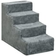 thumbnail image 1 of CoSoTower 4-Step Dog Ramp for Sofa, Bed, and Couch, with Removable Cover, Light Grey, 1 of 7