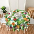 thumbnail image 7 of Hawaiian Tropical Flower Round Tablecloth Washable Reusable Decoration Table Cover for Kitchen Party 60", 7 of 7