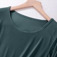 thumbnail image 5 of larppty Women Lightweight Pajamas Tops Long Sleeve Plain Lounge T-Shirt Crewneck Soft Pajama Shirts Sleep Tunics Tee (Green, XXL), 5 of 5