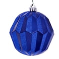 thumbnail image 1 of 5 in. Blue Glitter Faceted Ball Ornament - 3 per Bag, 1 of 1