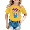 thumbnail image 1 of HNMKIU T-Shirt Graphique Tendance pour Filles Manches Courtes pour l'Été Tenue Décontractée, 1 of 5