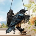 thumbnail image 3 of Acrylic Raven Hanging Decor | Gothic Crow Lantern Style Window Ornament, 3 of 5