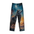 thumbnail image 6 of Goofa Moonlit Night Sky Wolf Pattern Printed Soft Pajama Pants for Men, Wide Leg Comfy Casual Lounge Yoga Pants-Large, 6 of 9