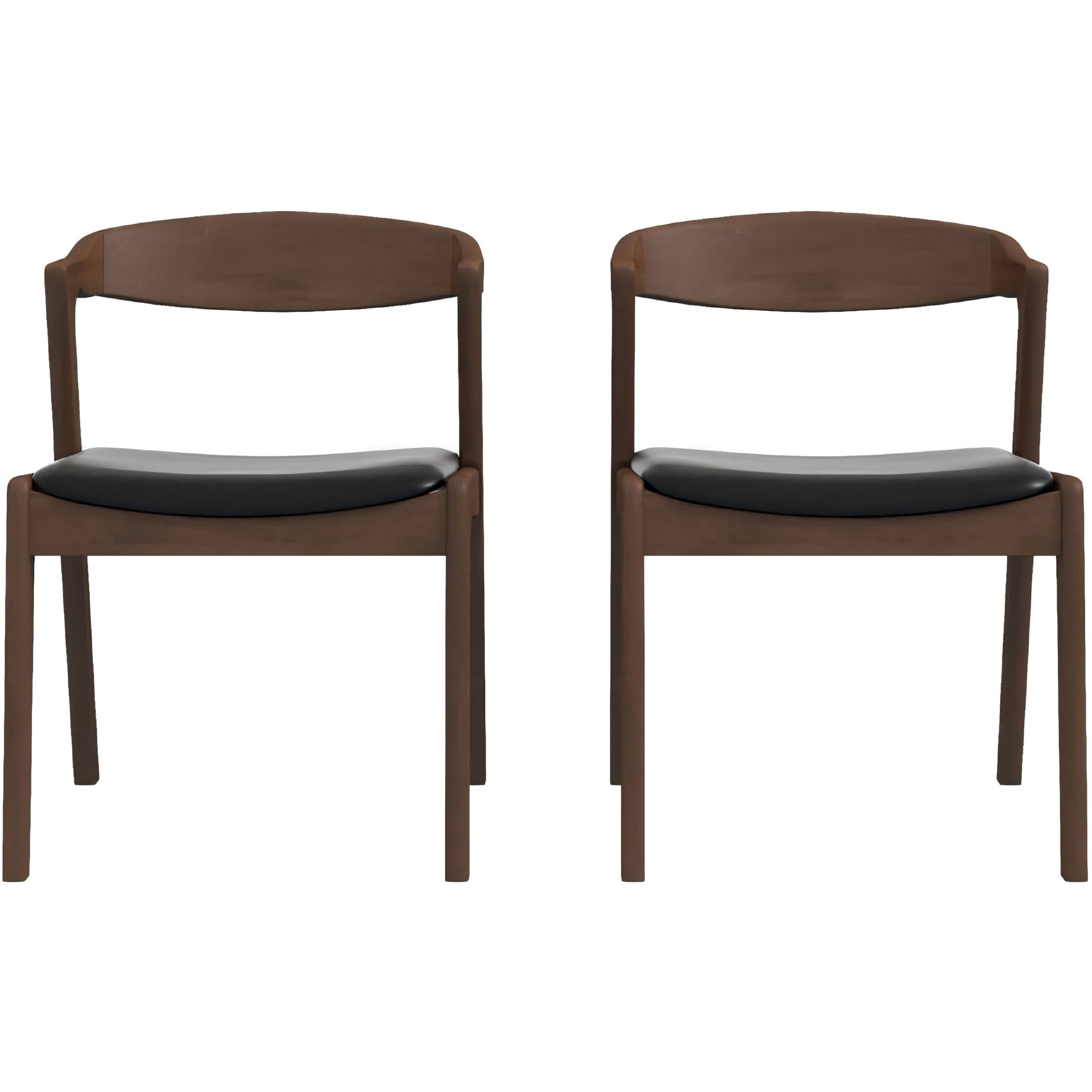 Euroco Wooden Dining Chairs Set of 2, Modern Kitchen Side Chair with Wood Legs,Brown