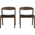 thumbnail image 3 of Euroco Wooden Dining Chairs Set of 2, Modern Kitchen Side Chair with Wood Legs,Brown, 3 of 6