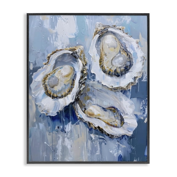 Stupell Industries Vibrant Blue Oysters Black Framed Giclee Art, design by Creative Studio