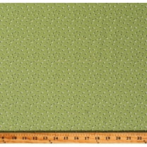 Cotton Tiny Small Scale Floral Bee Dots Lillian Lettuce White Flowers on Green Cotton Fabric Print by the Yard (C14169-LETTUCE)