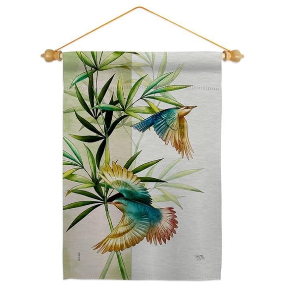 Breeze Decor GS120265-BO-05 Asian Blossom Birds Animals Bird 13 x 18.5. in. Double-Sided Decorative Vertical House Garden Flag Set for Decoration Banner Yard Gift