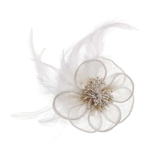 Phenovo de novia de plumas de flores broche de pinza para el pelo Hugo Pluma pinza de pelo