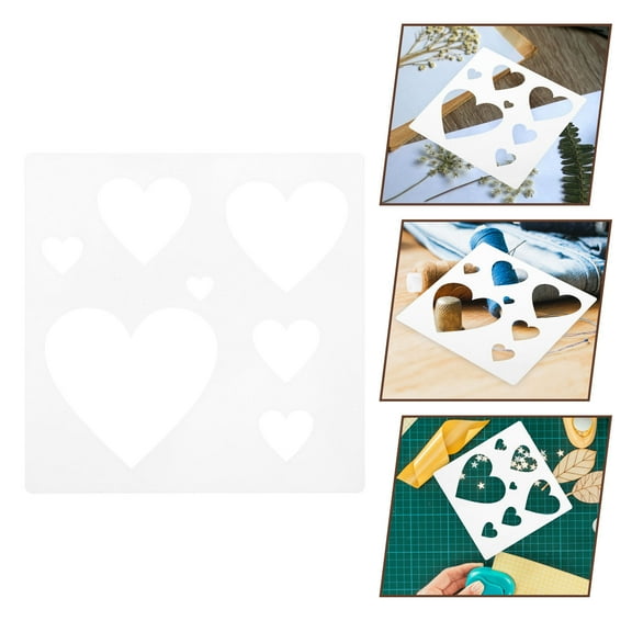 FELTECHELECTR Heart Shape Stencil 1 Pcs Plastic For Diy Craft And Painting Wedding Occasion