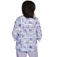 thumbnail image 2 of Alfred Dunner Womens Watercolor Plaid Lace Neck Top, 2 of 4