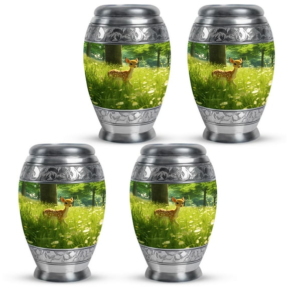 KARYLIZ Deer Urn - Small Urns For Human Ashes Keepsake - Green Cremation Urns For Ashes Adult Male & Female - Mini Funeral Decorative Urn for Mom & Dad - Cremation for Women