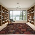 thumbnail image 2 of ODIKA 9'x12' Rich Burgundy Bohemian Flora Fauna Washable Area Rug Whimsical Nature-Inspired Design for Master Suite, California King, Under Bed, Non-Shedding, Easy Care, 2 of 7