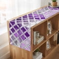 thumbnail image 6 of Purple Morocco 70 Inch Table Runner, Rustic Country Smear Street Mottled Art Farmhouse Dresser Scarf Cotton & Linen Tablerunner for Dining/Kitchen Island/Holiday Party Décor 13" x 70", 6 of 9