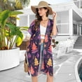 thumbnail image 4 of joogoo Women's Christmas Tree Snowflakes Beach Cover Up Kimono Swimsuit Summer Cardigan Swimwear L, 4 of 6