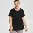 thumbnail image 2 of zbxnLI Plus Size Women's Yoga Tops with Hooded Quick Dry Workout Short Sleeve T-Shirts Athletic Tees, 2 of 7