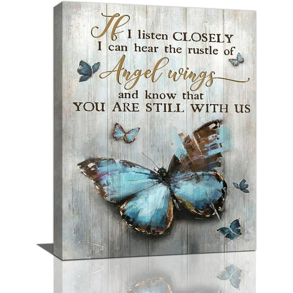 Butterfly Wall Art Vintage Butterfly Pictures Wall Decor Rustic Farmhouse Butterfly Canvas Painting Prints Modern Artwork Home Decoration for Bathroom Bedroom Living Room 12"x16"