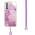 thumbnail image 3 of SaniMore for Samsung Galaxy S24 2024 Case with Detachable Crossbody Lanyard Shockproof TPU Backplane Marble Pattern Luxury Fashion Anti-drop Slim Lightweight Cover For Samsung Galaxy S24, Lightpurple, 3 of 4