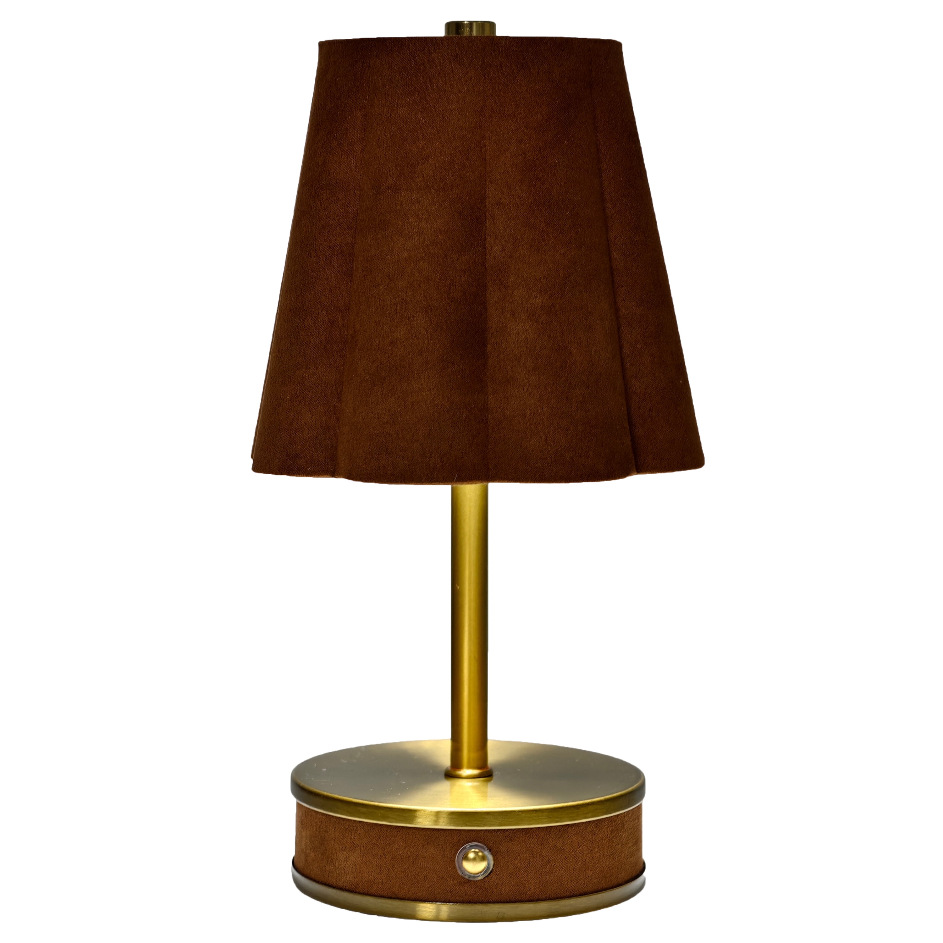Home Decor Collection Sterling & Noble Home Brown Rounded Pleated Rechargeable Table Lamp